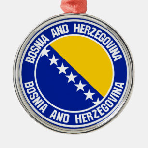 Ornamento De Metal Emblem redonda da Bósnia-Herzegovina