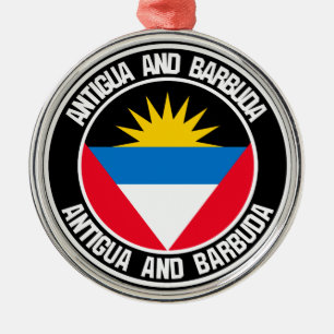 Ornamento De Metal Emblem redonda de Antígua e Barbuda