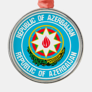 Ornamento De Metal Emblem redonda do Azerbaijão