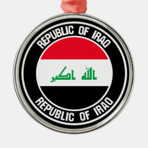 Ornamento De Metal Emblem Redonda do Iraque