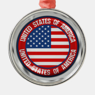 Ornamento De Metal Emblem redonda dos Estados Unidos