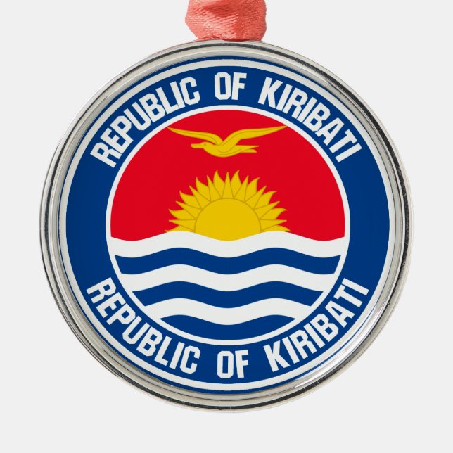 Ornamento De Metal Emblem redonda Kiribati (Frente)