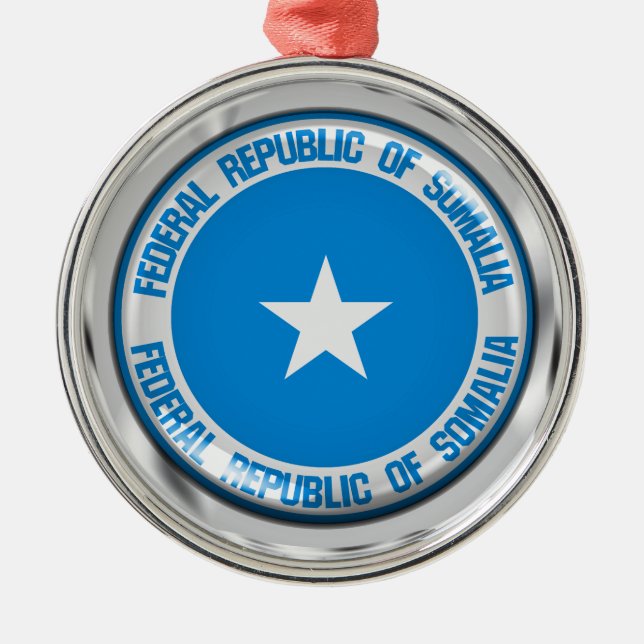 Ornamento De Metal Emblem Redonda Somália (Frente)