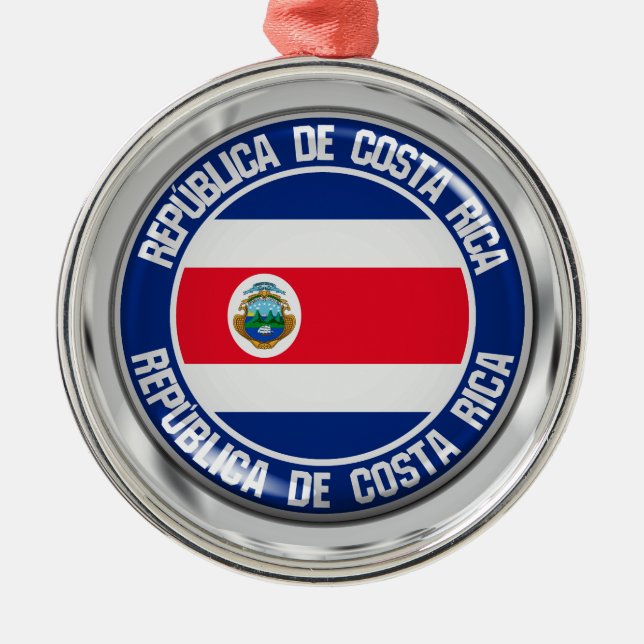 Ornamento De Metal Emblem redondo da Costa Rica (Frente)