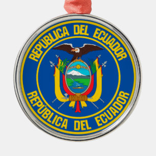 Ornamento De Metal Emblem redondo do Equador