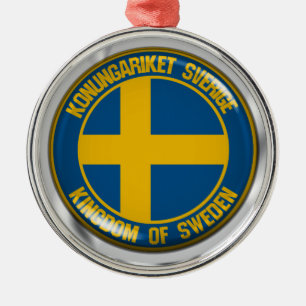 Ornamento De Metal Emblem suecia redonda