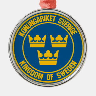 Ornamento De Metal Emblem suecia redonda