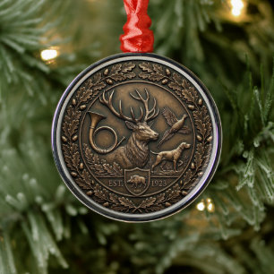 Ornamento De Metal Emblema de Caça em Bronze