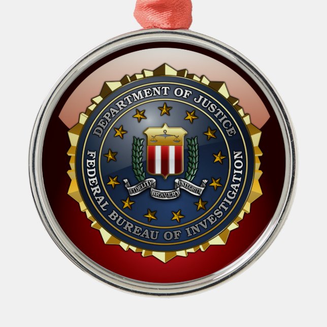 Ornamento De Metal Emblema do FBI (Frente)