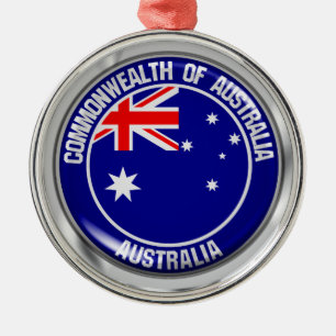Ornamento De Metal Emblema Redondo Austrália