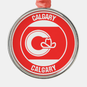 Ornamento De Metal Emblema Redondo Calgary Columbia