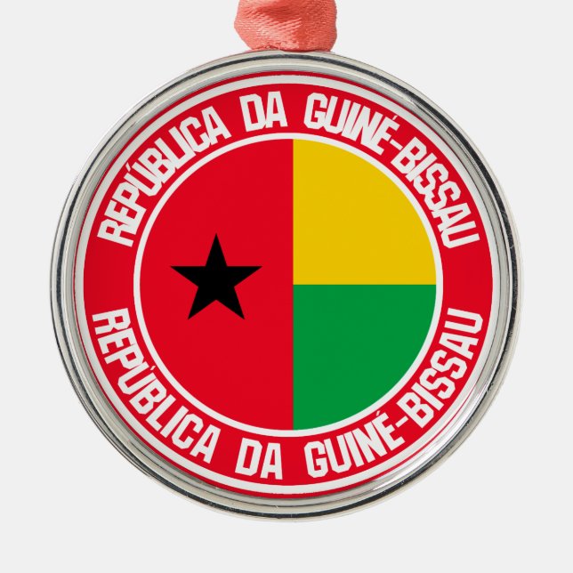 Ornamento De Metal Emblema redondo da Guiné-Bissau (Frente)