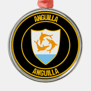 Ornamento De Metal Emblema redondo de Anguilla