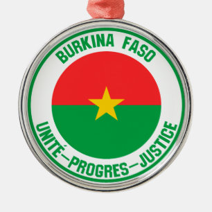 Ornamento De Metal Emblema redondo de Burkina Faso
