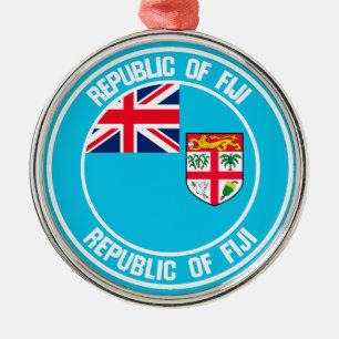Ornamento De Metal Emblema Redondo de Fiji