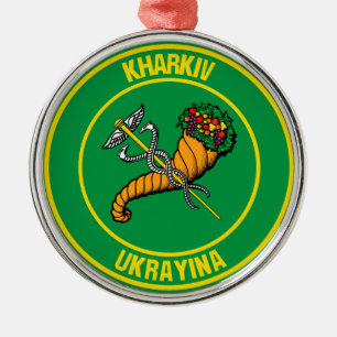 Ornamento De Metal Emblema redondo de Kharkiv