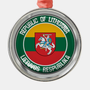 Ornamento De Metal Emblema redondo de Lithuania