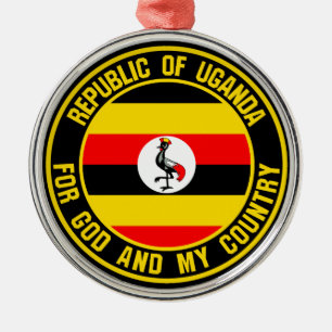 Ornamento De Metal Emblema Redondo de Uganda