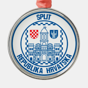 Ornamento De Metal Emblema Redondo Dividido