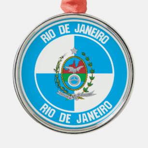 Ornamento De Metal Emblema redondo do Rio de Janeiro