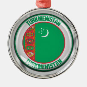 Ornamento De Metal Emblema redondo do Turquemenistão