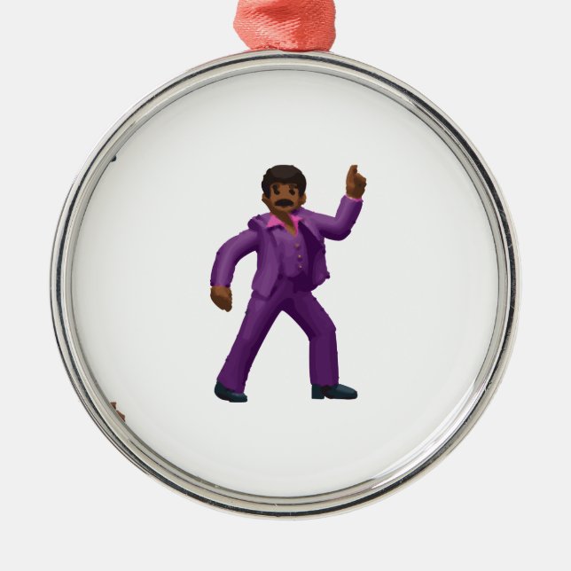 Ornamento De Metal Emoji Dancing Man (Frente)