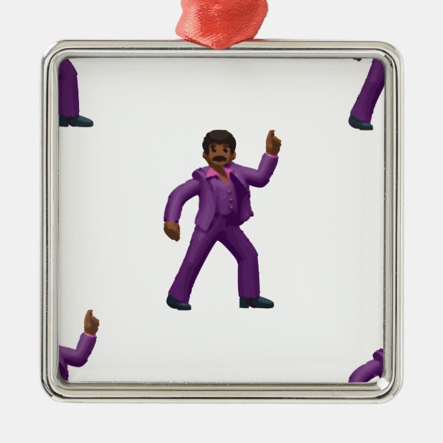 Ornamento De Metal Emoji Dancing Man (Frente)