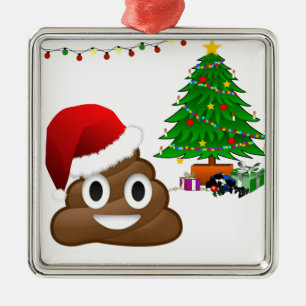 Ornamento De Metal emoji do poo do Natal