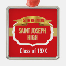 Ornamento De Metal Encontro de Classe Vermelho Personalizado 50º