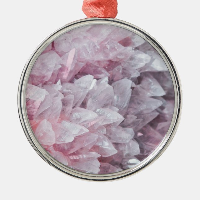 Ornamento De Metal Energia Espirituosa Da Mente Rosa Quartz (Frente)
