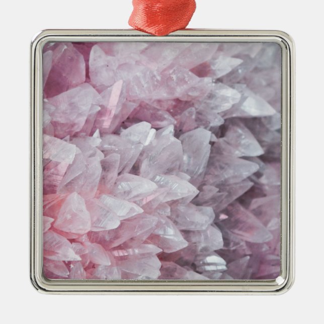 Ornamento De Metal Energia Espirituosa Da Mente Rosa Quartz (Frente)