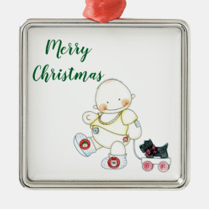 ORNAMENTO DE METAL ***ENFEITES DE NATAL BABY PULLS WAGON***