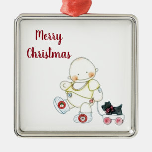 ORNAMENTO DE METAL ***ENFEITES DE NATAL BABY PULLS WAGON***