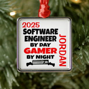 Ornamento De Metal Engenheiro de Software Ama Jogar Video Games