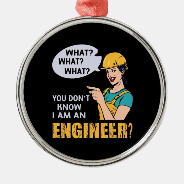 Ornamento De Metal Engenheiro Eu Sou Um Engenheiro (Frente)