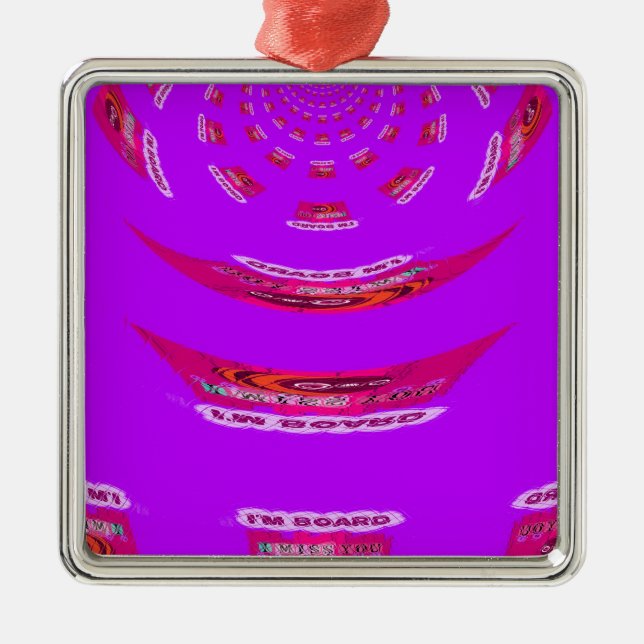 Ornamento De Metal Engraçado, sinto sua falta, estou entediado (Frente)