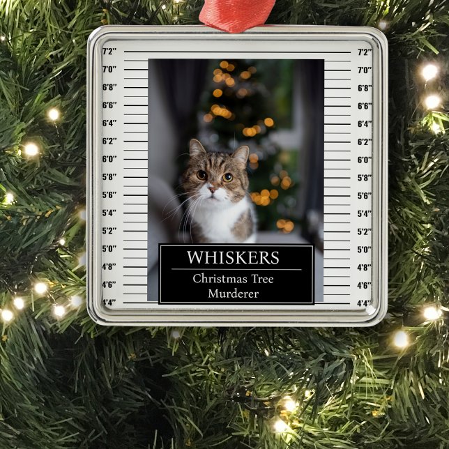 Ornamento De Metal Engraçado Tiro De Pet Mug (Criador carregado)