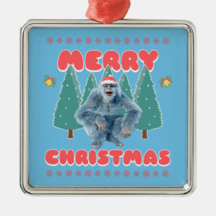 Ornamento De Metal Engraçado Yeti - Feliz Natal