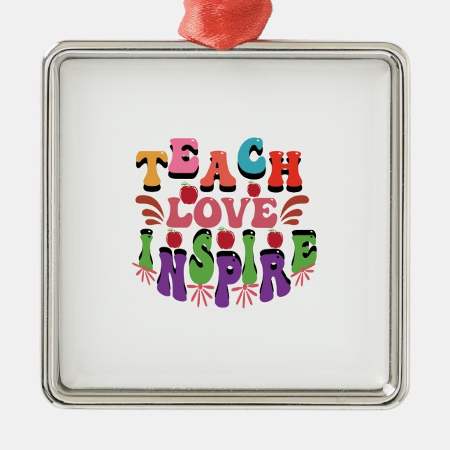 Ornamento De Metal Ensinar Amor (Frente)