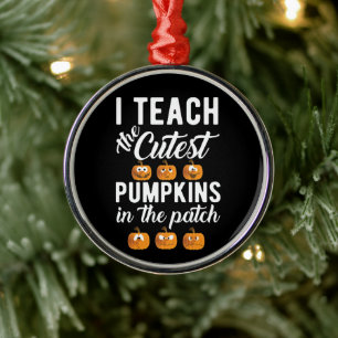 Ornamento De Metal Ensino os Pumpkins mais fofos no Patch