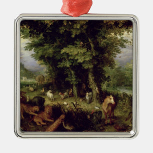 Ornamento De Metal Enterre ou o paraíso terrestre, 1607-08 (óleo na