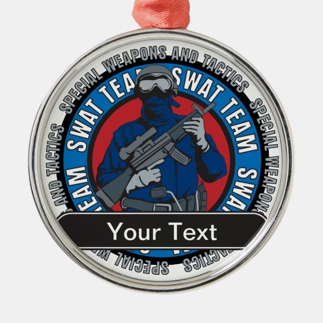 Ornamento De Metal Equipa SWAT feita sob encomenda (Frente)