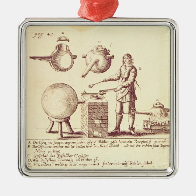 Ornamento De Metal Equipamento destilando (Frente)