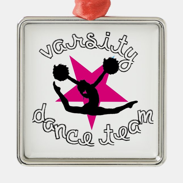 Ornamento De Metal Equipe da dança de Pom (Frente)