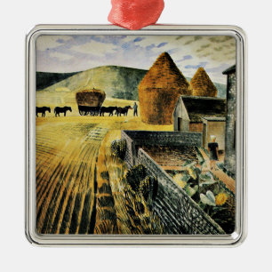 Ornamento De Metal Eric Ravilious - Furlongs, famosa pintura,