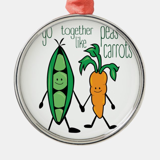 Ornamento De Metal Ervilhas e Cenouras (Frente)