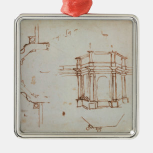 Ornamento De Metal Esboço arquitectónico de W.24r