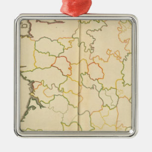 Ornamento De Metal Esboço das subdivisões de France