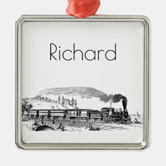 Ornamento De Metal esboço do trem do vintage