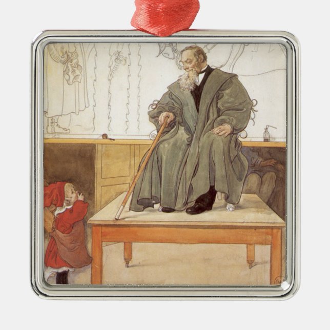 Ornamento De Metal Esborjn e seu avô (Rapariga e Avô) (Frente)